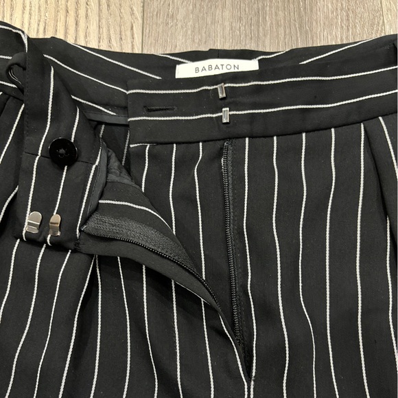 Aritzia Babaton High Rise Modesto Pants Black White Strips Women’s Size 00 - Picture 12 of 14